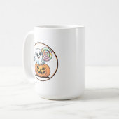 Halloween Lollipop Ghost On Pumpkin Kaffeetasse (Vorderseite Links)