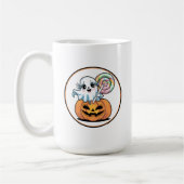 Halloween Lollipop Ghost On Pumpkin Kaffeetasse (Links)