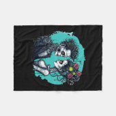 Halloween Lovers Frankenstein Skeleton Fleecedecke (Vorderseite (Horizontal))