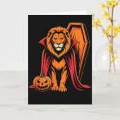 Halloween-Löwe-Sarg Löwen  Karte (Gelbe Blume)