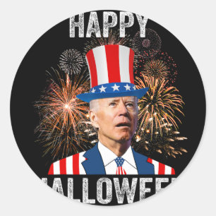 Halloween Lustig Frohes 4. Juli Anti Joe Biden Runder Aufkleber