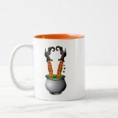 Halloween-lustige Hexe Zweifarbige Tasse (Links)