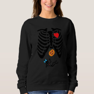 Halloween lustige Schwangerschaft Skelett x Strahl Sweatshirt