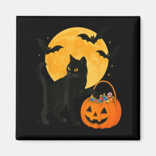 Halloween Lustige Schwarze Katze Kürbis Mit Süßigk Magnet