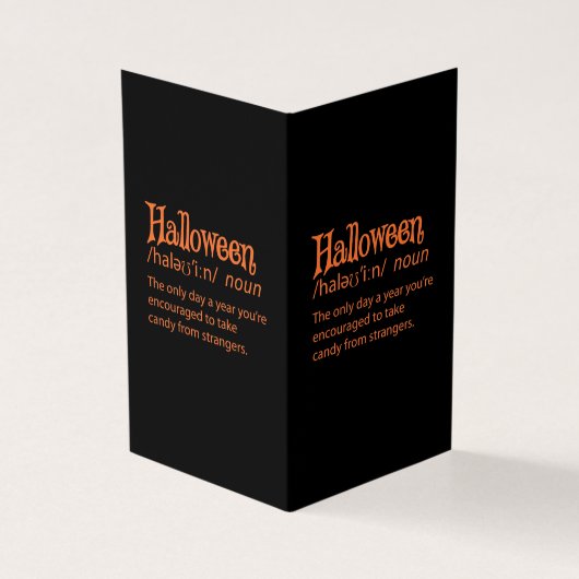 Halloween Lustige Wörterbuch-Definition (Vorderseite)