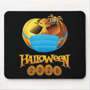 Halloween Lustiger Gruseliger Kürbis und Spinne mi Mousepad