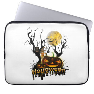 Halloween lustiger Kürbis mit Eule Laptopschutzhülle