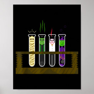 Halloween Lustiger Verrückter Wissenschaftler Reag Poster