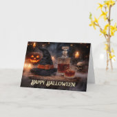 Halloween Lustiger Whiskey Prost Karte (Gelbe Blume)