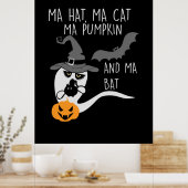 Halloween Ma Hat Ma Cat Birthday Poster (Küche)