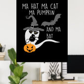 Halloween Ma Hat Ma Cat Birthday Poster (Heimbüro)
