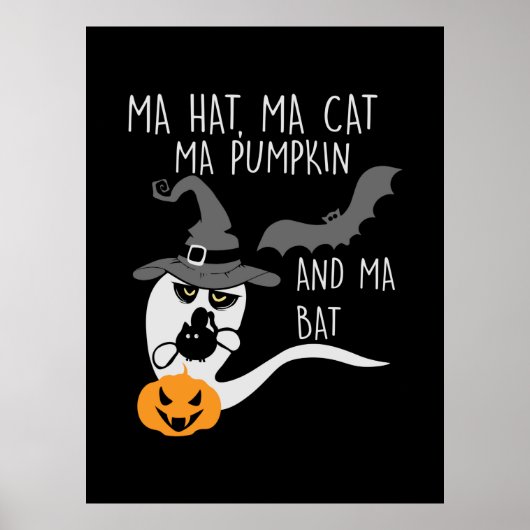 Halloween Ma Hat Ma Cat Birthday Poster (Vorne)