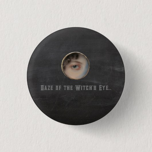 Halloween Macabre Creepy Hexe Eye Button (Vorderseite)