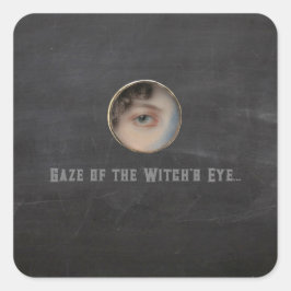 Halloween Macabre Creepy Hexe Eye Quadratischer Aufkleber