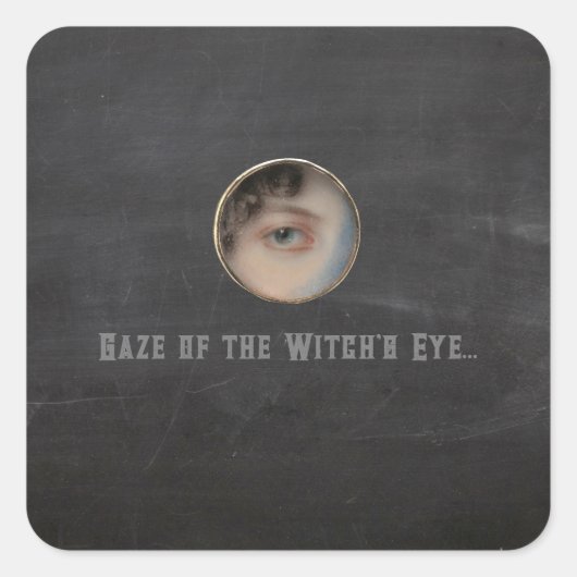 Halloween Macabre Creepy Hexe Eye Quadratischer Aufkleber (Vorderseite)