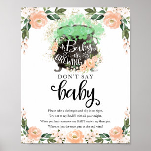 Halloween Mädchen Baby Shower - Schild "Sag nicht