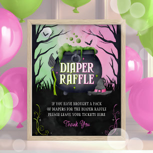 Halloween Mädchen Baby Shower Windel-Raffle-Schild Poster