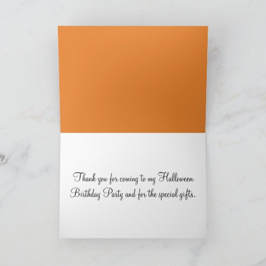 Halloween-Mädchen Danke, Pumpkin Balloons Karte (Innenseite)