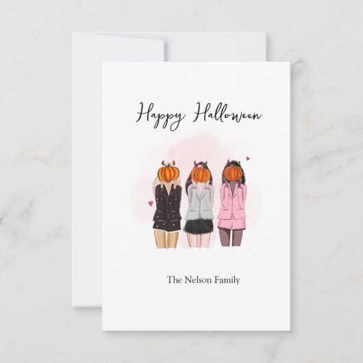 Halloween-Mädchen Einladung (Vorderseite)