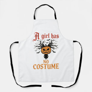 Halloween-Mädchen hat keinen Kostüm-Kürbis Schürze