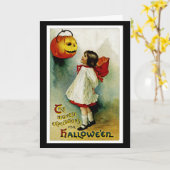 Halloween-Mädchen Karte (Gelbe Blume)