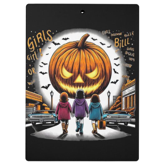 Halloween-Mädchen Klemmbrett (Rückseite)