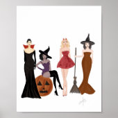 Halloween-Mädchen, Modekizze, Hexen, Poster (Vorne)