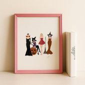 Halloween-Mädchen, Modekizze, Hexen, Poster