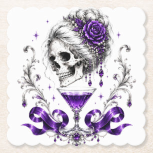 Halloween Mädchen Nacht   Elegante Skelette Untersetzer