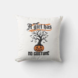 Halloween-Mädchen ohne Kostüm Vintage-Kürbis_1 Kissen