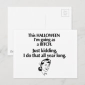 Halloween Mädchen Postkarte (Vorne/Hinten)