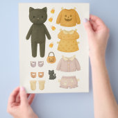 Halloween-Mädchen Schwarze Katze Wasserfarben Papi Flyer (Hand)