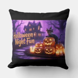 Halloween Magic-Adorable Cats & Flickering Pumpkin Kissen