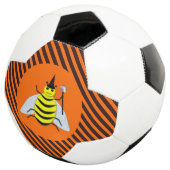 Halloween Magic Bee Hexe Orange und Schwarze Strei Fußball (Dreiviertel)