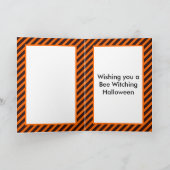 Halloween Magic Bee Hexe Orange und Schwarze Strei Karte (Innenseite)