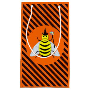 Halloween Magic Bee Hexe Orange und Schwarze Strei Kleine Geschenktüte