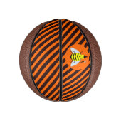 Halloween Magic Bee Hexe Orange und Schwarze Strei Mini Basketball (Vertikal)