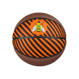 Halloween Magic Bee Hexe Orange und Schwarze Strei Mini Basketball