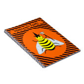 Halloween Magic Bee Hexe Orange und Schwarze Strei Notizblock (Rechte Seite)