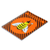 Halloween Magic Bee Hexe Orange und Schwarze Strei Notizblock (Linke Seite)