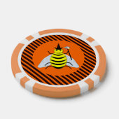 Halloween Magic Bee Hexe Orange und Schwarze Strei Pokerchips (Einzeln)