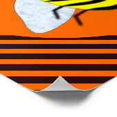 Halloween Magic Bee Hexe Orange und Schwarze Strei Poster (Ecke)