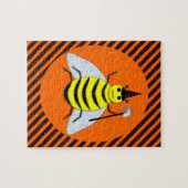 Halloween Magic Bee Hexe Orange und Schwarze Strei Puzzle (Horizontal)