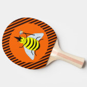 Halloween Magic Bee Hexe Orange und Schwarze Strei Tischtennis Schläger (Seitenansicht)