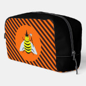 Halloween Magic Bee Hexe Orange und Schwarze Strei Waschbeutel (Rechte Ecke)