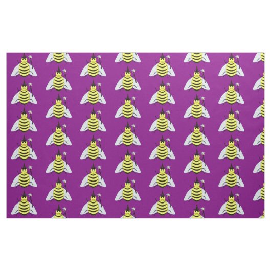 Halloween Magic Bee Wizard Lila Stoff (Fat Quarter (45,7 x 55,9 cm))