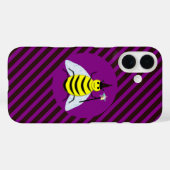Halloween Magic Bee Wizard Lila und schwarz Streif Case-Mate iPhone Hülle (Rückseite (Horizontal))