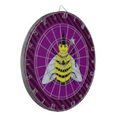 Halloween Magic Bee Wizard Lila und schwarz Streif Dartscheibe (Vorderseite Links)