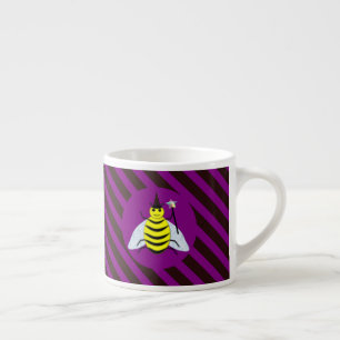 Halloween Magic Bee Wizard Lila und schwarz Streif Espressotasse