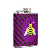 Halloween Magic Bee Wizard Lila und schwarz Streif Flachmann (Rechts)